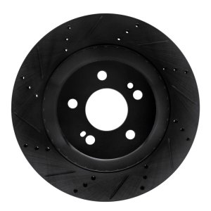 Mercedes-Benz S560 Brake Rotor (1) - Rear Left - R1 Concepts - Drilled & Slotted - Black - `15-`21 Mercedes-Benz S560 Brake Rotor (1) - Rear Left - R1 Concepts - Drilled & Slotted - Black - `15-`21